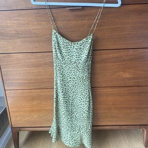 Green Leopard Mini Dress
